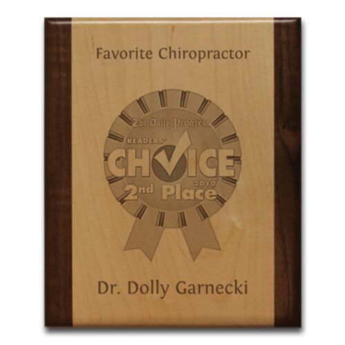 Maple & Walnut Engraved Wooden Plaque Thumbnail